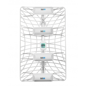 NAJMOCNIEJSZA ANTENA SIATKOWA DVB-T2 AXIN 4K LTE MUX8 PRODUKT POLSKI BIAŁA