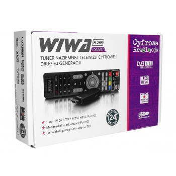 Tuner DVB-T2 Wiwa H.265 MINI dekoder cyfrowy najnowszy standard