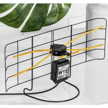 NAJMOCNIEJSZA ANTENA DVB-T2 POKOJOWA MUX8 TV FM 4K W1E ZASILACZ IMPULSOWY